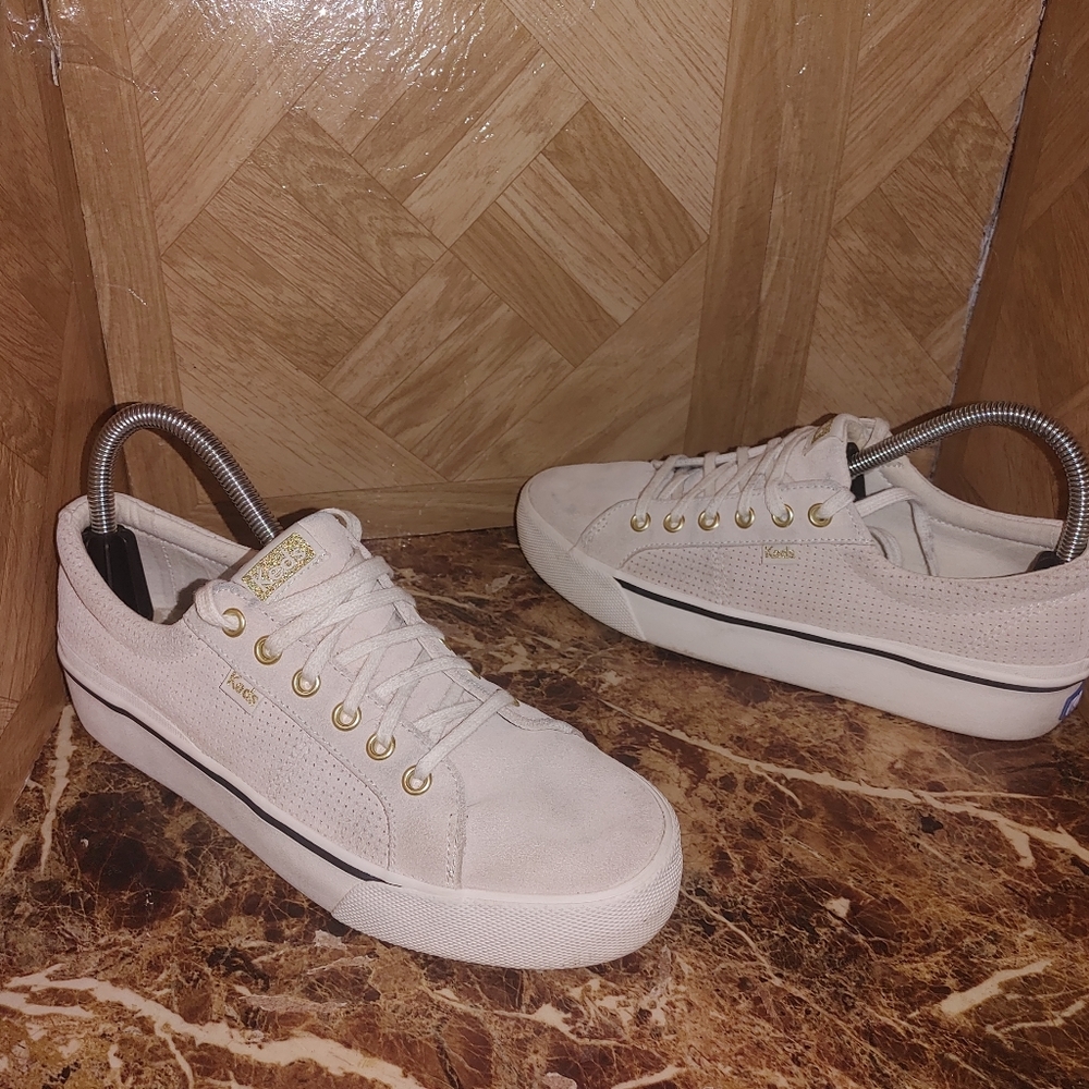 Keds Light Pink Suede Low-Top Sneakers